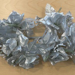 Artificial Rose Swag 1 Stem 18in Silver